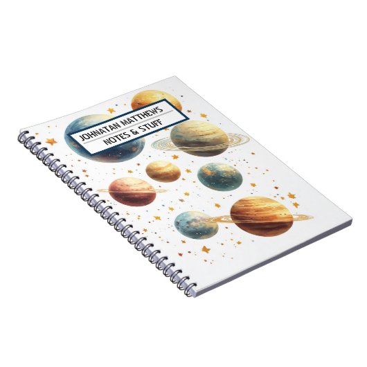 Planètes thématiques spatiales Carnet photo spiral (Côté Droit)