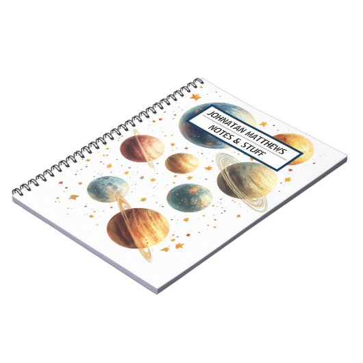 Planètes thématiques spatiales Carnet photo spiral (Côté gauche)