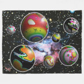 Planetoïden Fleece Deken (Voorkant (Horizontaal))