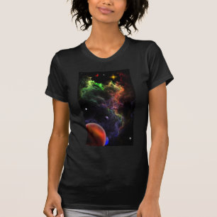 Planetoïden in de ruimte van de Nebula Cluster Art T-shirt