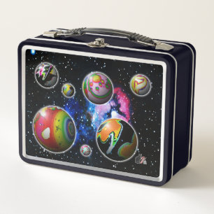 Planetoïden metalen lunchbox