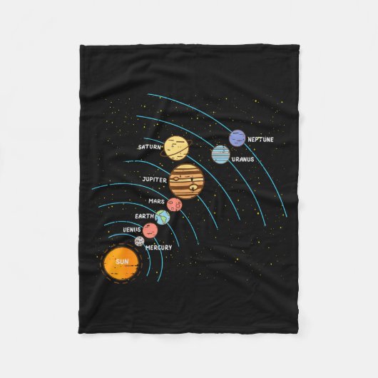 Planets Orbit Solar System Galaxy Science Women Ki Fleece Deken (Voorkant)