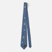 Planets & Rocket, Outer Space Blue Stropdas (Voorkant)