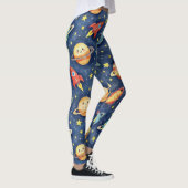 Planets Rocket Ships Sterren Galaxy Leggings (Rechts)