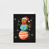 Planets Snowman Space Funny Christmas Astronomy Fo Kaart (Voorkant)