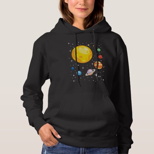 Planets Solar System Planetarium Astronomy Astroph Hoodie (Voorkant)