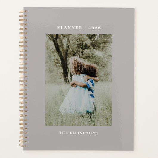 Planificateur 2022 Photo Monogramme Nom Moderne (Devant)