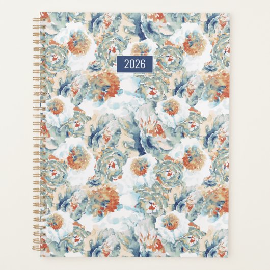 Planificateur 2026 Fleurs Abstraites Jolies (Devant)