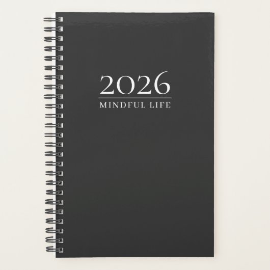 Planificateur 2026 Gris Charbon | Initiales person (Devant)