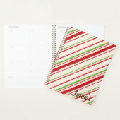 Planificateur à bandes rouges et vertes customisé (Devant avec enveloppe)