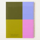Planificateur à blocs de couleur gras rose et vert (Dos)