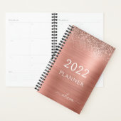 Planificateur à monogramme avec strass rose gold 2 (Devant avec enveloppe)