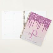 Planificateur à monogramme élégant avec gouttes de (Devant avec enveloppe)