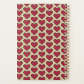 Planificateur à motif de cœur rouge rétro personna (Dos)