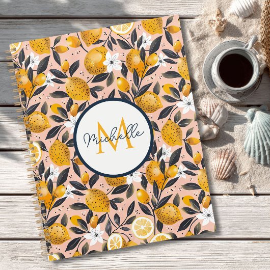 Planificateur à motif personnalisé de citron médit