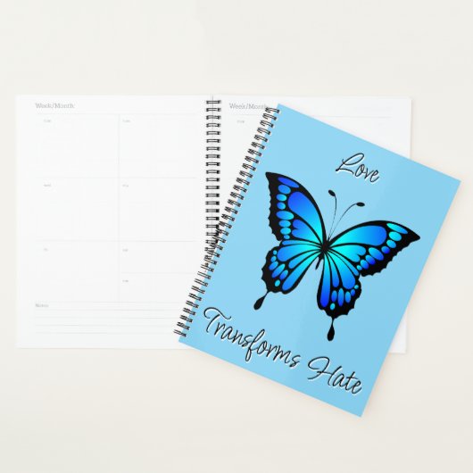 Planificateur à papillon bleu électrique (Devant avec enveloppe)