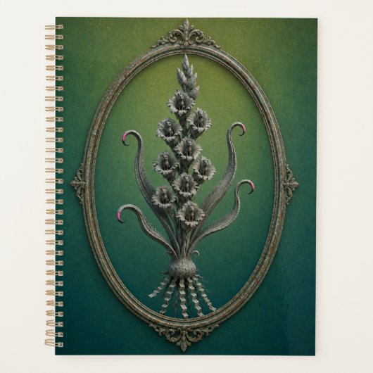 Planificateur à reliure spirale avec une rose surr (Devant)