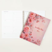 Planificateur à reliure spirale Fleurs de roses ro (Devant avec enveloppe)