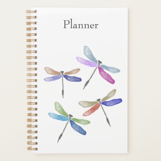 Planificateur annuel à aquarelle Libellule (Devant)