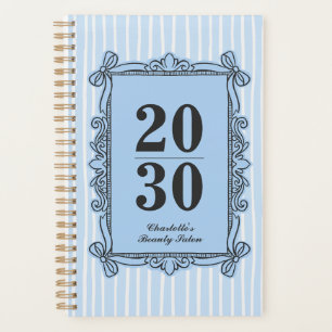 Planificateur annuel à cadre orné de rayures bleu