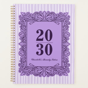 Planificateur annuel à cadre orné violet