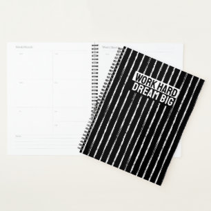 Planificateur annuel à rayures noir et blanc dessi