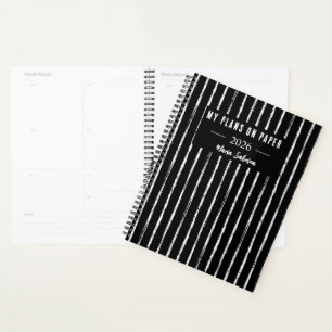 Planificateur annuel à rayures noires et blanches
