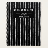 Planificateur annuel à rayures noires et blanches (Devant)