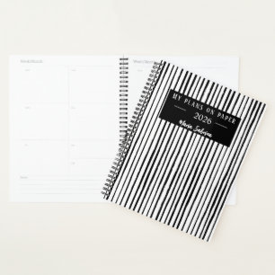 Planificateur annuel à rayures noires et blanches