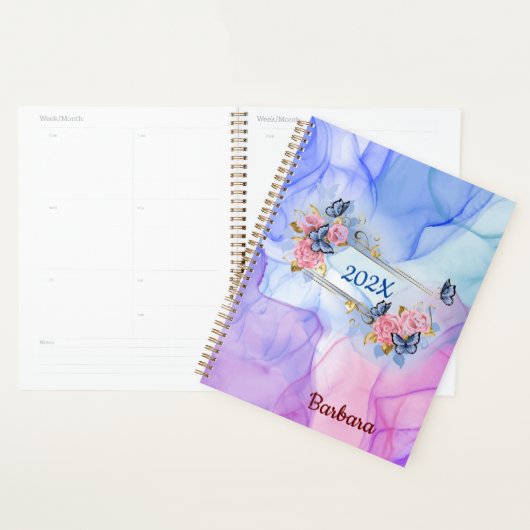 Planificateur annuel Abstrait personnalisé (Devant avec enveloppe)