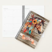Planificateur annuel de rendez-vous de cheval de c (Devant avec enveloppe)