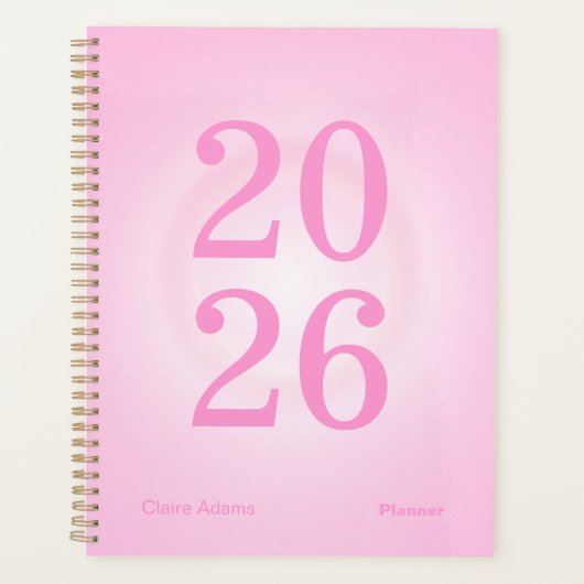 Planificateur annuel grand format Aura rose (Devant)