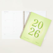 Planificateur annuel grand format Aura vert citron (Devant avec enveloppe)