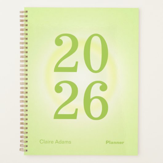 Planificateur annuel grand format Aura vert citron (Devant)