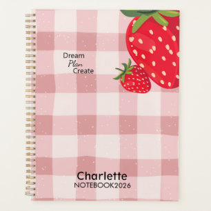 Planificateur annuel joli rose à carreaux et frais
