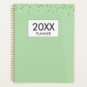 Planificateur annuel personnalisé à paillettes ver (Devant)