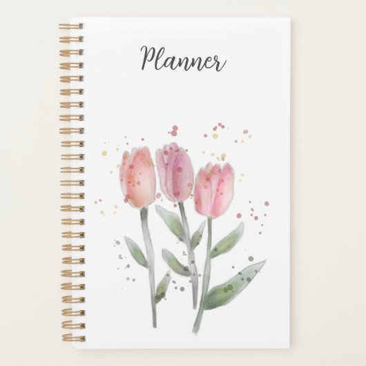 Planificateur annuel Tulipes Aquarelle (Devant)