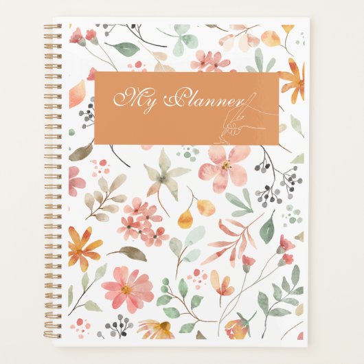 Planificateur aquarelle florale (Devant)