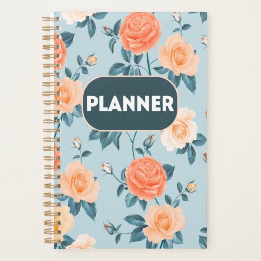 Planificateur avec couvercle à fleurs (Devant)