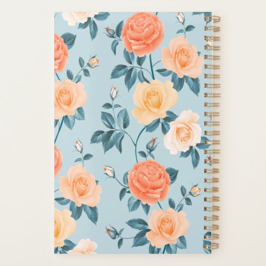Planificateur avec couvercle à fleurs (Dos)