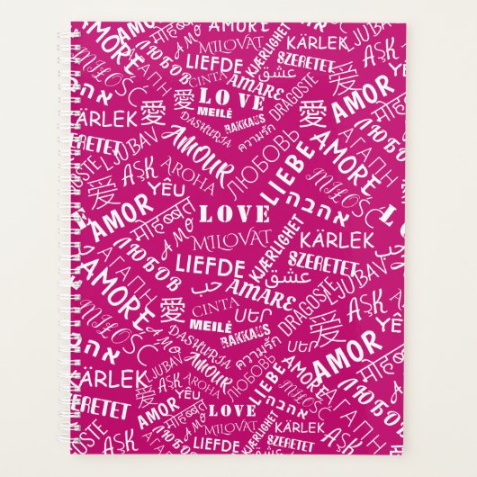 Planificateur avec le texte AMOUR (Devant)