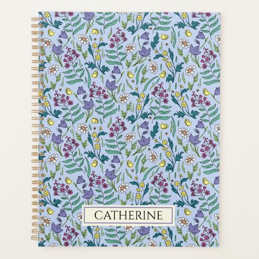 Planificateur avec motif fleur sauvage (Devant)