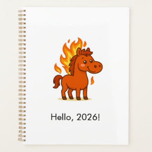 Planificateur avec un cheval rouge