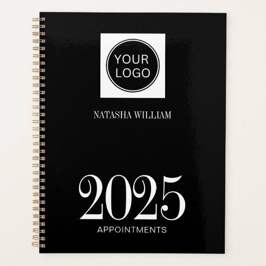 Planificateur Black Business Logo 2025 personnalis (Devant)