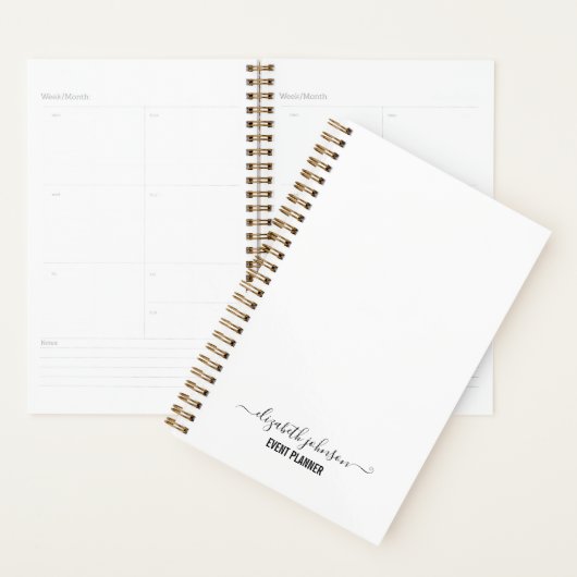 Planificateur blanc minimaliste moderne (Devant avec enveloppe)