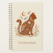 Planificateur Boho Cat – Cadeau Félin Céleste (Devant)