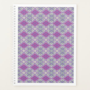 PLANIFICATEUR CALENDRIER MAILLÉ ARGYLE LILAC 8,5 x