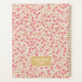 Planificateur Chiyogami en fleurs rose et blanc (Dos)