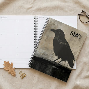 Planificateur Corbeau Gothique avec Monogramme