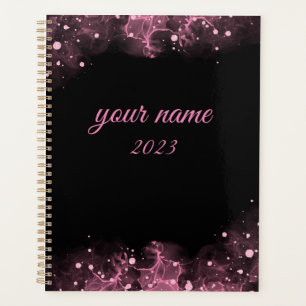 Planificateur customisé noir et rose simple